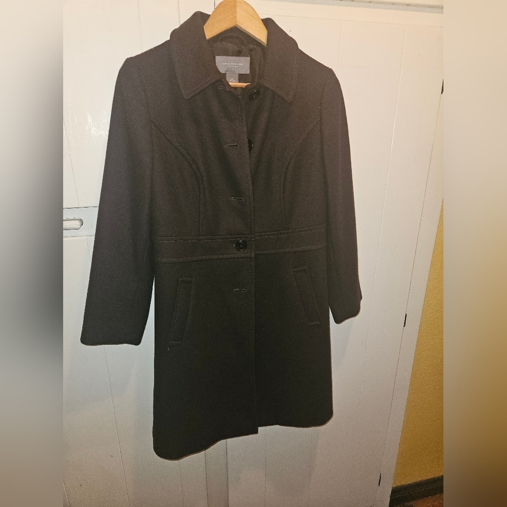 Anne Klein Wool Coat (Petite size 8) brown